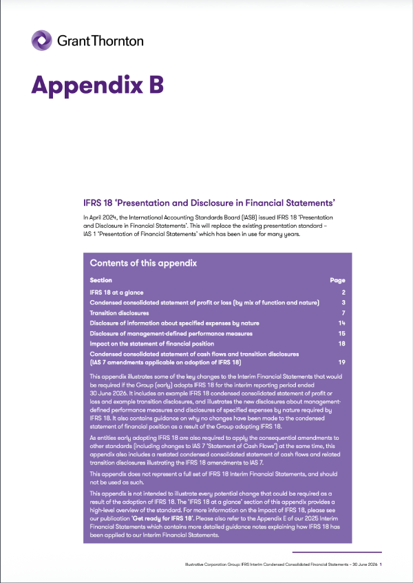 Appendix B , Financial Statement Presentation & Disclosure